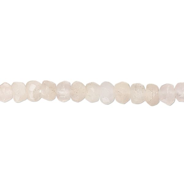 Morganite 1pkg1, hand-cut faceted rondelle bead natural 14 inch 4x3mm-6x4mm image number 0