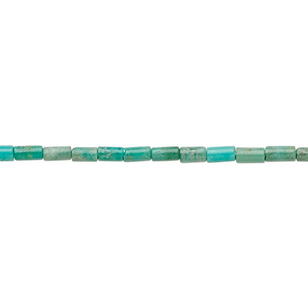 Bead, turquoise (dyed / stabilized), 4x2mm round tube, B grade, Mohs hardness 5 to 6. Sold per 15-1/2" to 16" strand. image number 0