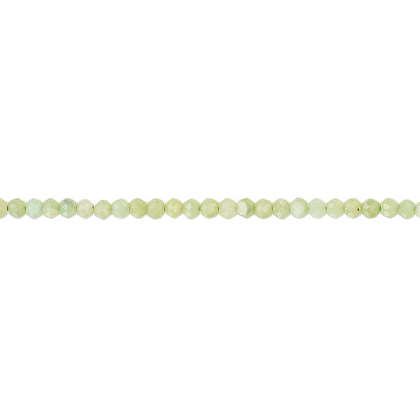 Peruvian green opal 1pkg1, hand-cut faceted round bead natural 15.5-16 inch 2mm image number 0