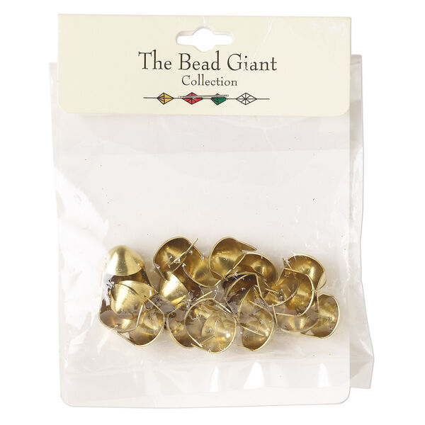 Brad, gold-finished "pewter" (zinc-based alloy), 11-12mm cone. Sold per pkg of 24. image number 0