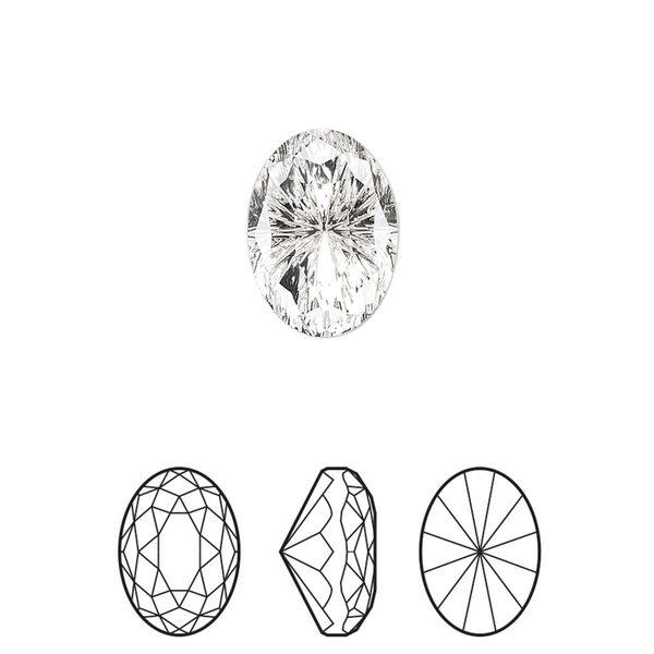 Fancy stone 1pk crystal foil back, Crystal Passions® 14x10mm magical oval 4160 image number 0