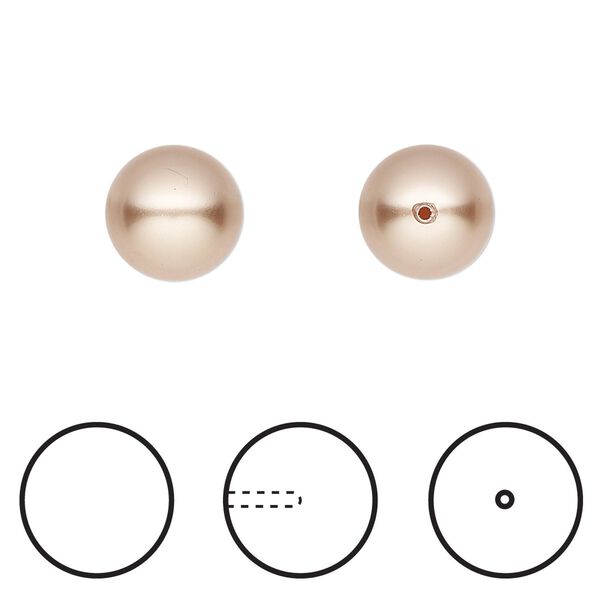 Pearl 4pk rose gold, Crystal Passions® 10mm round 5818 image number 0