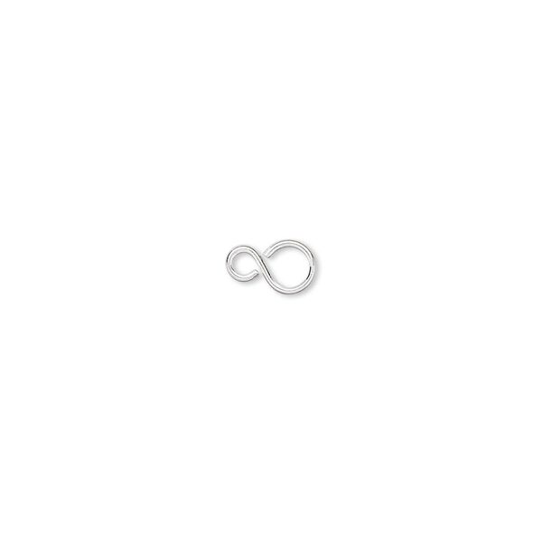 Link, silver-plated brass, 8x4mm infinity. Sold per pkg of 100. image number 0