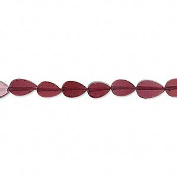 Garnet 1pkg1, hand-cut flat teardrop bead 15.5-16 inch 5x3mm-7x4mm image number 0