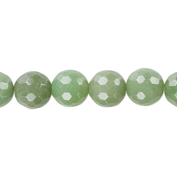 Green aventurine 1pkg1, faceted round bead natural 15.5-16 inch 10mm image number 0