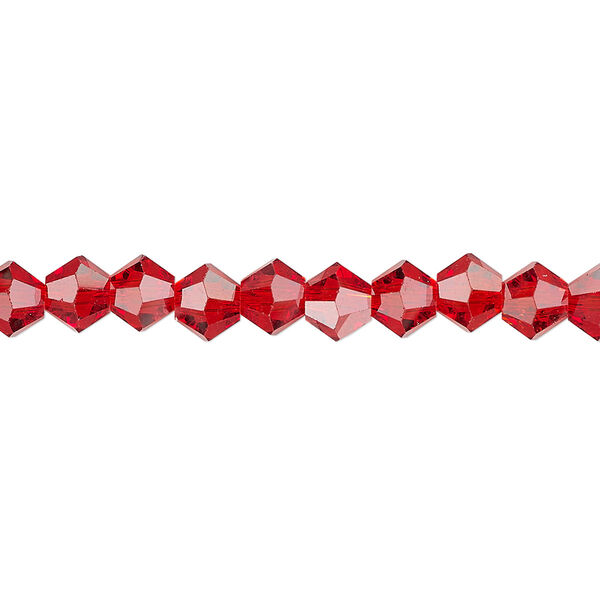Bead 1pk transparent red, Celestial Crystal® 6mm bicone 15.5-16 inch image number 0