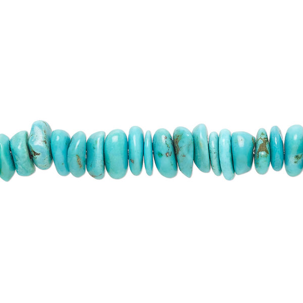 Bead, turquoise (stabilized), medium chip, Mohs hardness 5 to 6. Sold per 15-1/2 inch strand. image number 0