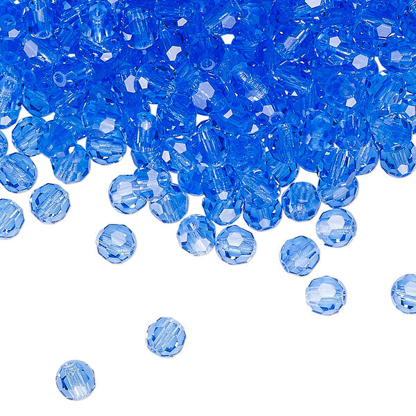 Bead 720pk sapphire, Preciosa Czech crystal 4mm round image number 0