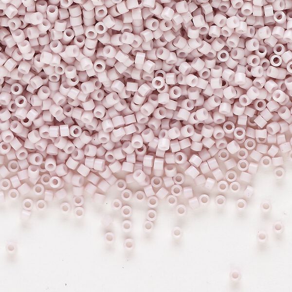 Seed bead, Delica®, glass, pkg/250g, #11 round, opaque glass enamel pale rose (DB-1494-1). image number 0