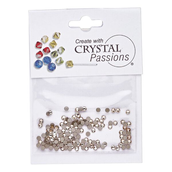 Flat back 144pk silk foil back, Crystal Passions® 2.1-2.3mm rose round SS7 2058 image number 0