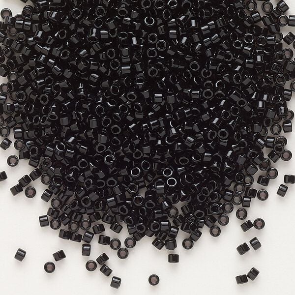 Seed bead, Delica®, glass, pkg/50g, #11 round, opaque black (DB-0010). image number 0