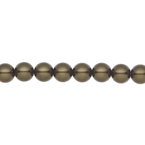 Pearl 200pk dark green, Preciosa Czech crystal 6mm round image number 0