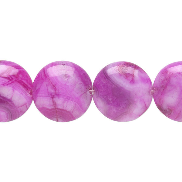 Crazy lace agate 1pkg1, puffed flat round bead B grade, 8 inch 16mm image number 0