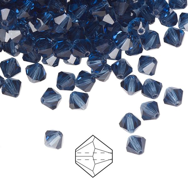 Bead 24pk Montana, Preciosa Czech crystal 5mm bicone image number 0