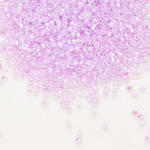 Seed bead, Delica®, glass, pkg/50g, #11 round, opaque inside dyed color luster light orchid (DB-0248). image number 0