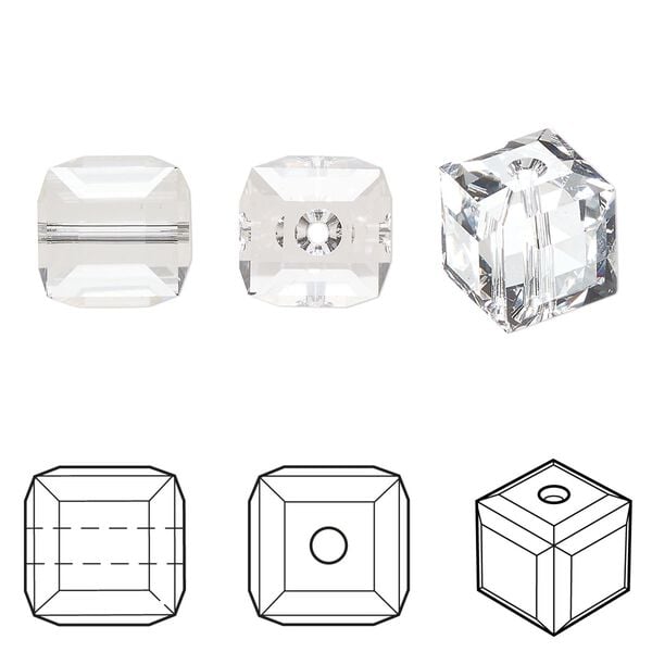 Bead 72pk crystal, Swarovski® 10mm cube 5601 image number 0