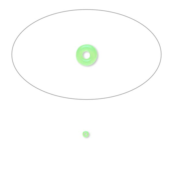 Component, Oh! Ring™, silicone, neon green, 1.5mm round with 0.5mm hole. Sold per pkg of 1,000. image number 0