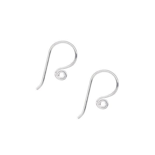 Ear wire fishhook 1pkg10 Hill Tribes silver-plated, 11mm / spiral, 22 gauge brass 5 pair image number 0
