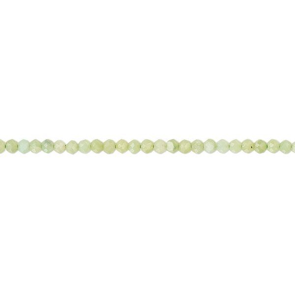 Peruvian green opal 1pkg1, hand-cut faceted round bead natural 15.5-16 inch 2mm image number 0