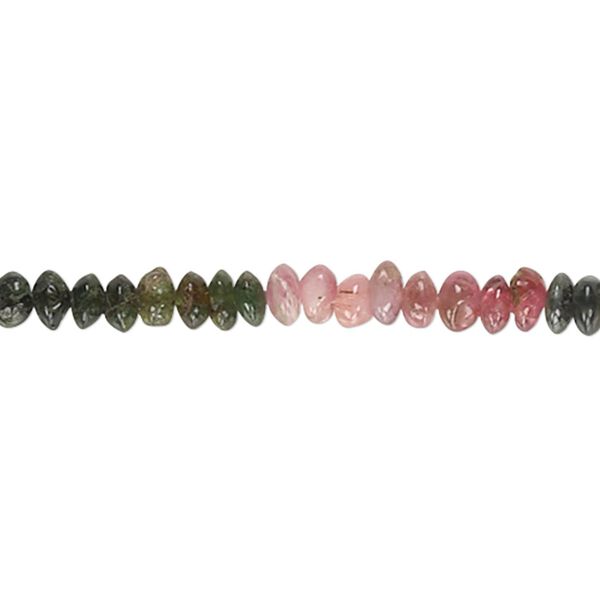 Multi-tourmaline 1pkg1, hand-cut saucer bead natural 14 inch 3x2mm-5x3mm image number 0