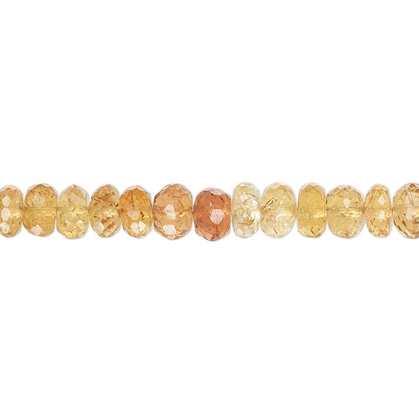 Imperial topaz 1pkg1, hand-cut faceted rondelle bead C grade, 8 inch graduated 4x2mm-6x4mm image number 0
