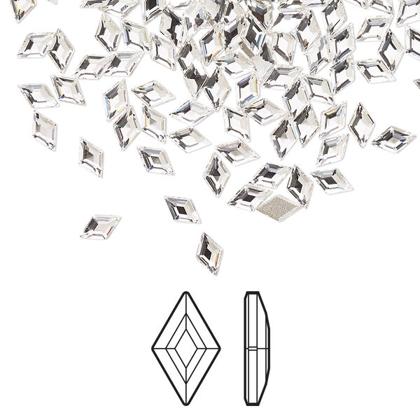 Flat back 6pk crystal foil back, Crystal Passions® 5x3mm diamond 2773 image number 0
