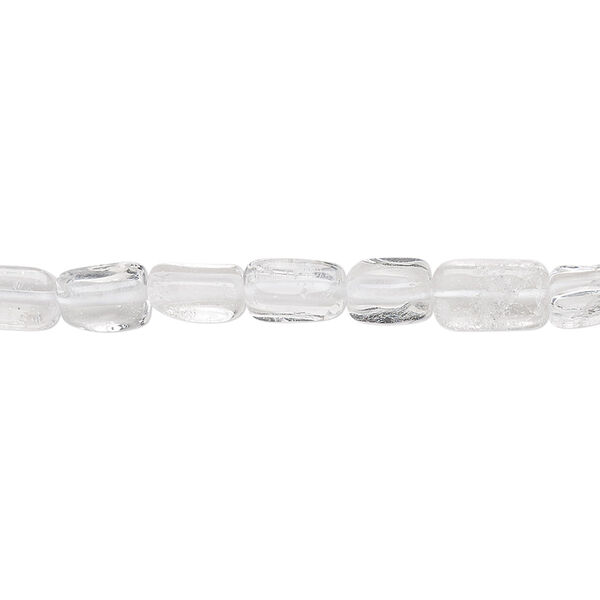 Bead, quartz crystal (natural), 6x4mm-11x6mm hand-cut flat rectangle, C grade, Mohs hardness 7. Sold per 13-inch strand. image number 0