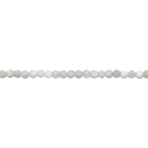 Aquamarine 1pkg1, hand-cut faceted round bead 13 inch 2mm image number 0