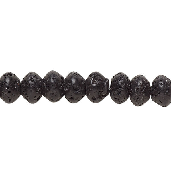 Black lava 1pkg10, saucer bead 8x5mm image number 0