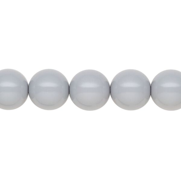 Pearl 50pk ceramic grey, Preciosa Czech crystal 10mm round image number 0