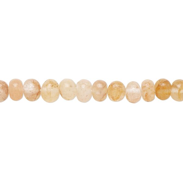 Yellow iron quartz 1pkg1, hand-cut rondelle bead natural 14 inch 5x3mm-6x4mm image number 0
