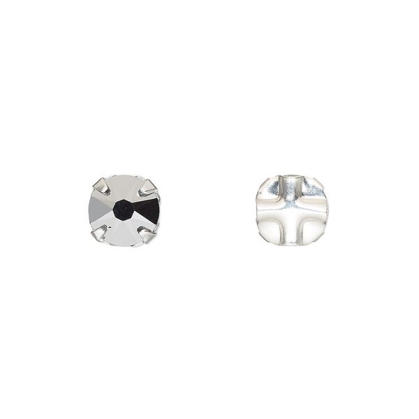 Bead 24pk crystal light chrome silver plate, Crystal Passions® 6.32-6.5mm round SS30 53103 image number 0