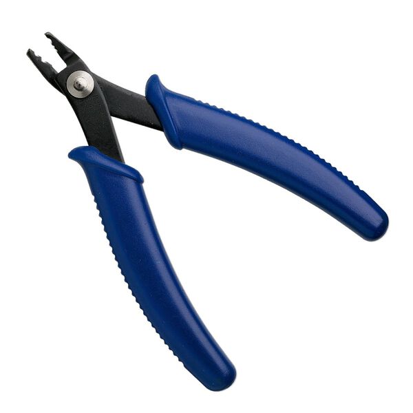 Pliers, crimping, steel and plastic, black and blue, 5-1/4 inches. Sold individually. image number 0