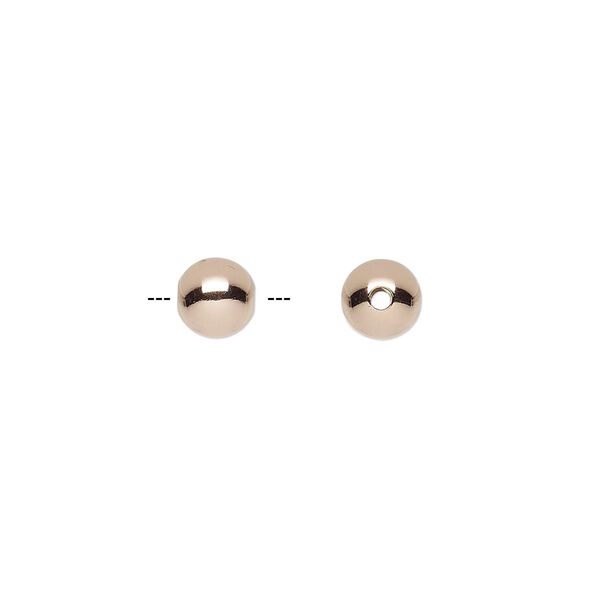 Bead, 14Kt rose gold-filled, 6mm round. Sold per pkg of 20. image number 0