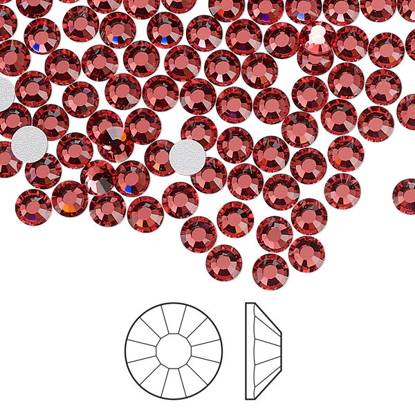 Flat back 1440pk indian pink foil back, Preciosa Viva 12® Czech crystal rhinestone 3.8-4mm chaton rose round SS16 image number 0