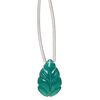 Green onyx 1pkg1, hand-cut top-drilled carved leaf bead 18x12mm image number 0
