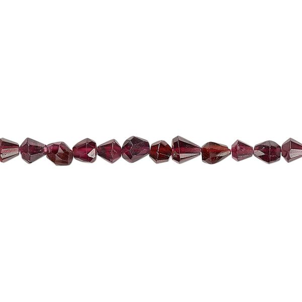 Rhodolite garnet 1pkg1, hand-cut uneven bicone bead natural 12 inch 3-5mm image number 0