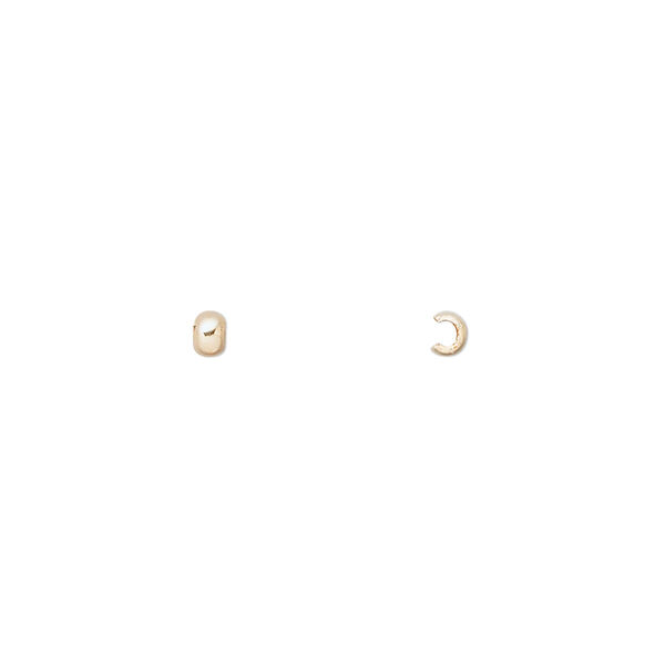 Crimp cover, 12Kt gold-filled, 2.5mm. Sold per pkg of 100. image number 0