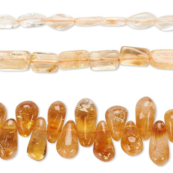 Quartz crystal / multi-citrine 1pkg3, hand-cut mixed shape bead 13 inch mix 2x1mm-16x12mm image number 0