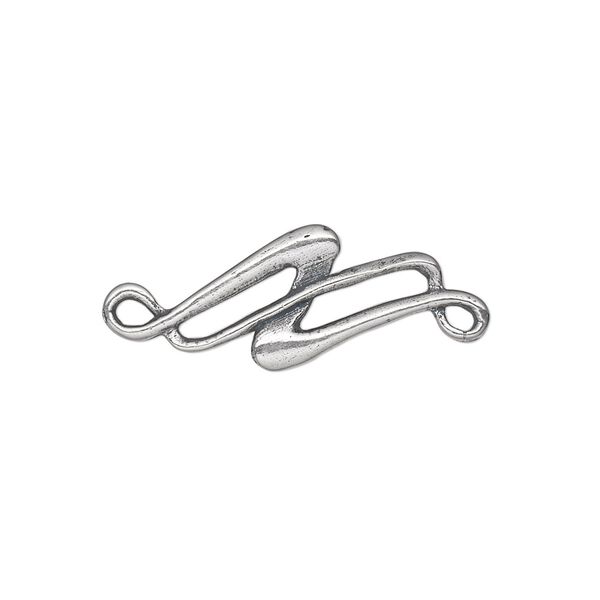Link, sterling silver, 28x11mm single-sided infinity swirl design. Sold individually. image number 0