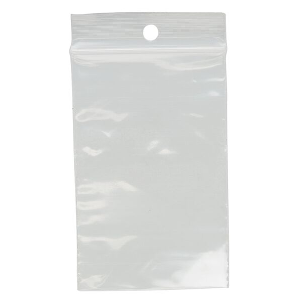 Bag, Tite-Lip™, plastic, clear, 2x3-inch top zip with hole. Sold per pkg of 1,000. image number 1