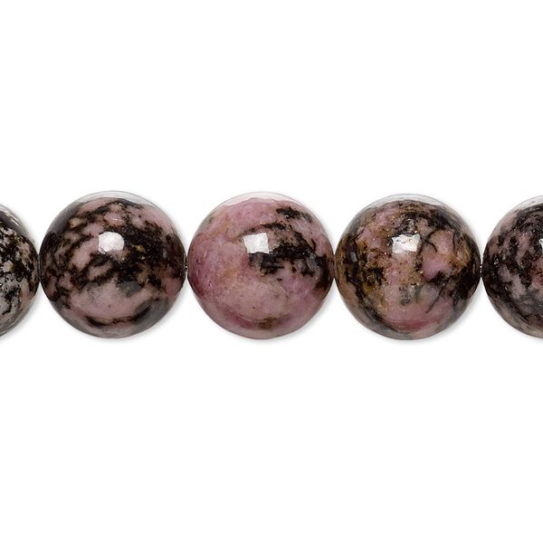 Rhodonite 1pkg1, round bead natural B grade, 15.5-16 inch 12mm image number 0