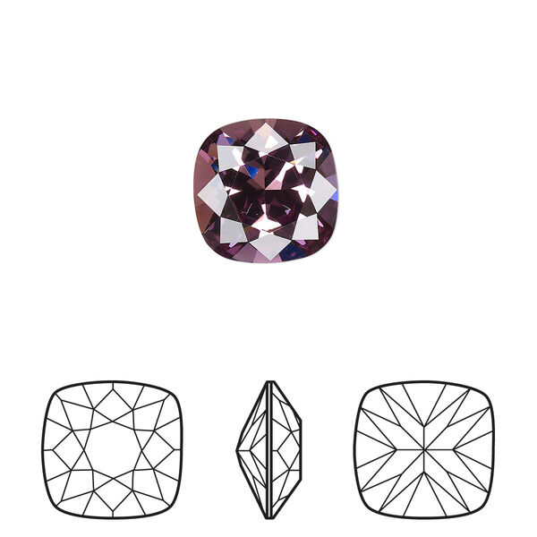Fancy stone 1pk iris foil back, Crystal Passions® 12mm cushion 4470 image number 0