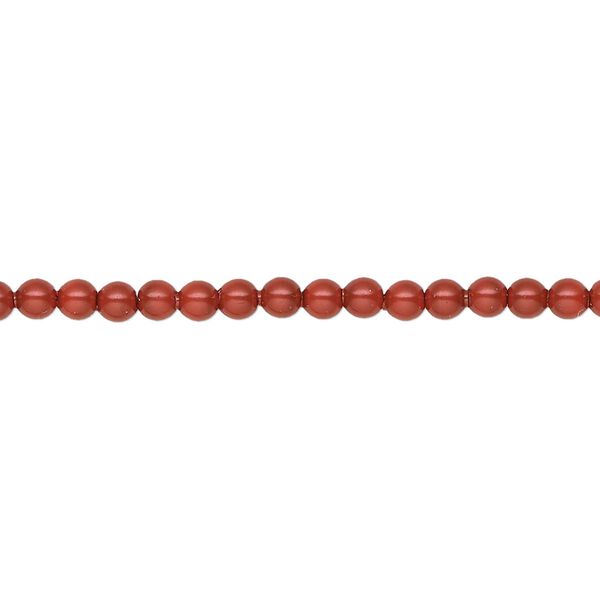 Pearl 100pk dark coral pearl, Crystal Passions® 3mm round 5810 image number 0