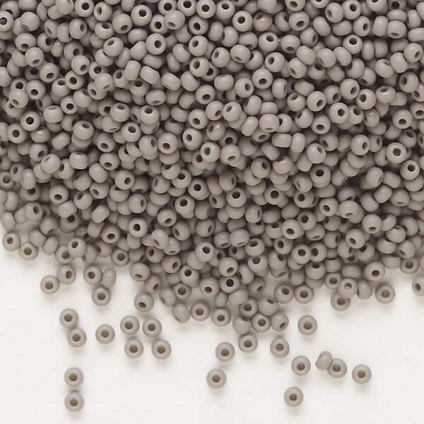 Seed bead, Preciosa Ornela Czech glass, pkg/500g, #11 rocaille, opaque matte grey, (43020). image number 0