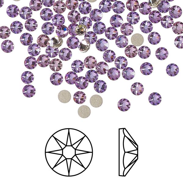 Flat back 1440pk crystal vitrail light foil back, Swarovski® 3-3.2mm rose round SS12 2088 image number 0