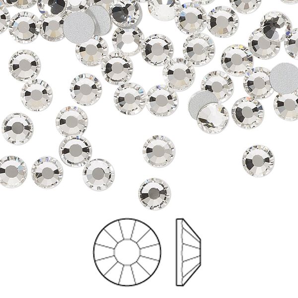 Flat back 144pk crystal foil back, Preciosa Viva 12® Czech crystal rhinestone 4.6-4.8mm chaton rose round SS20 image number 0