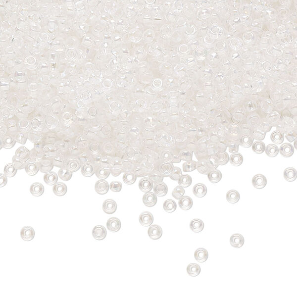 Seed bead, Preciosa Ornela Czech glass, pkg/50g, #11 rocaille, translucent rainbow clear, (58205). image number 0
