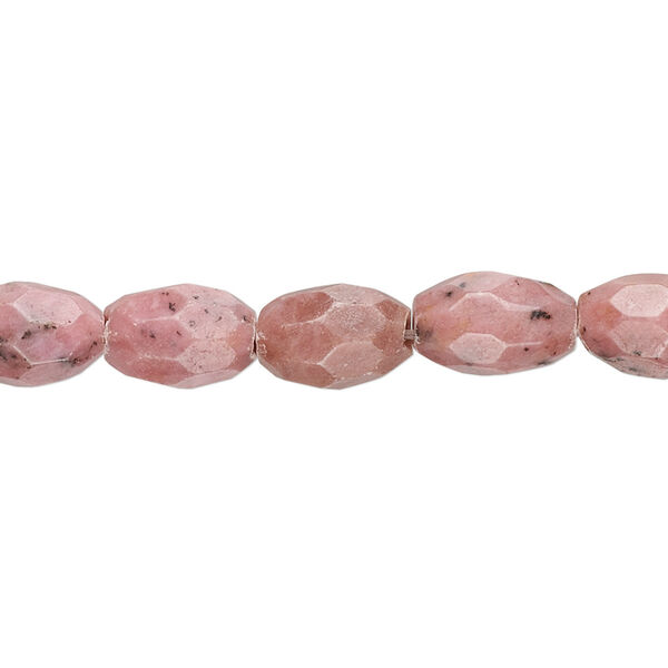 Rhodonite 1pkg1, faceted oval bead natural 15.5-16 inch 10x7mm image number 0