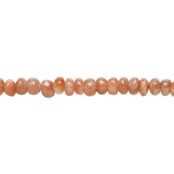 Sunstone 1pkg1, hand-cut rondelle bead natural 13 inch 4x2mm-5x4mm image number 0